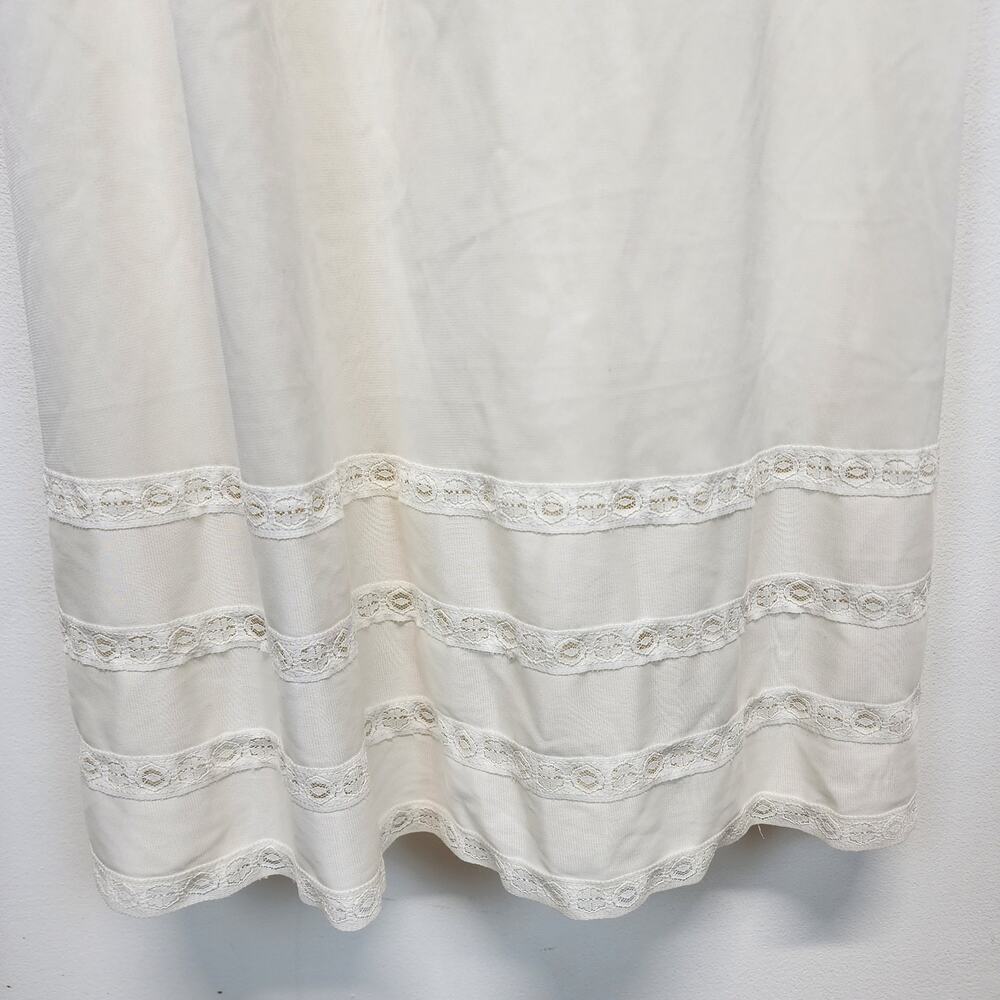 Vintage Sears Maxi Slip Dress Gown Size 36 Ivory Nylon Adjustable Lace Trim - Picture 7 of 14